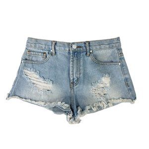 Forever 21 Light Wash Distressed Shorts Size 27